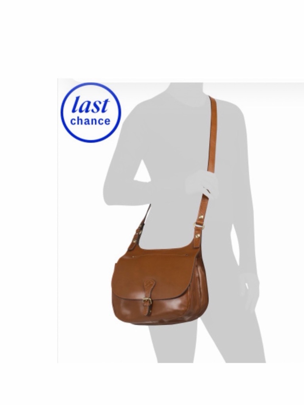 Patricia Nash Cognac Leather Crossbody Saddle Bag